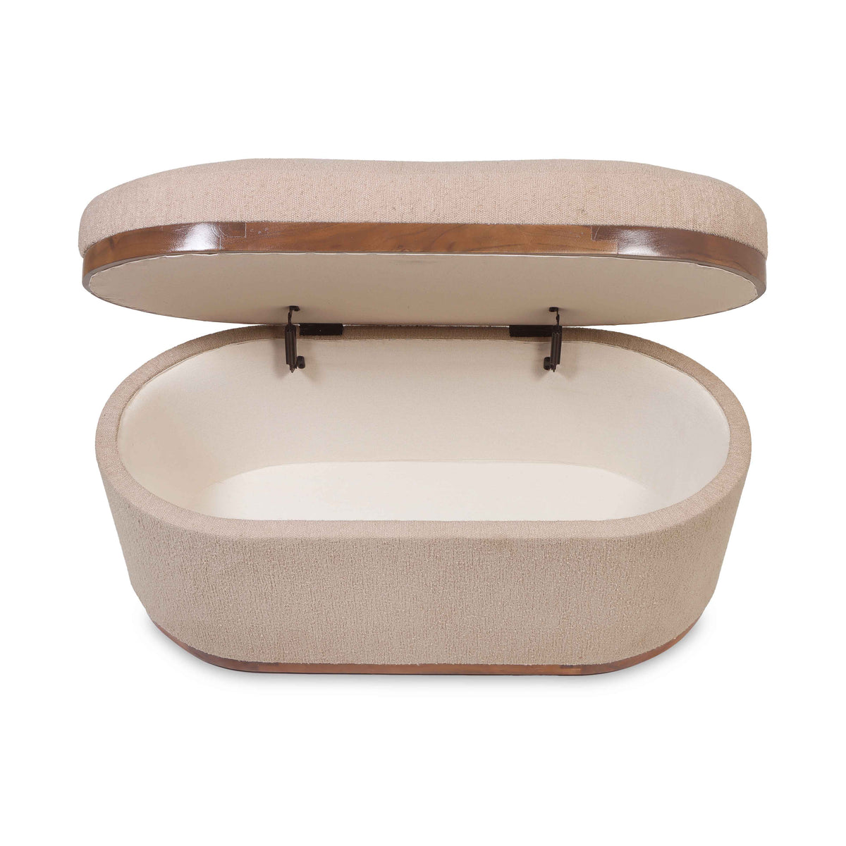 Olivier 41" Oval Storage Ottoman - Ivory - Image 7