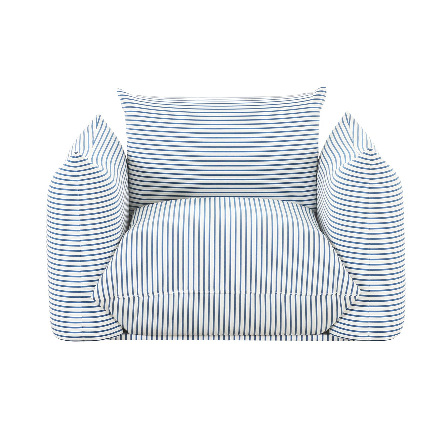 Saint Tropez Stuffed Indoor/Outdoor Armchair - Blue - Image 3