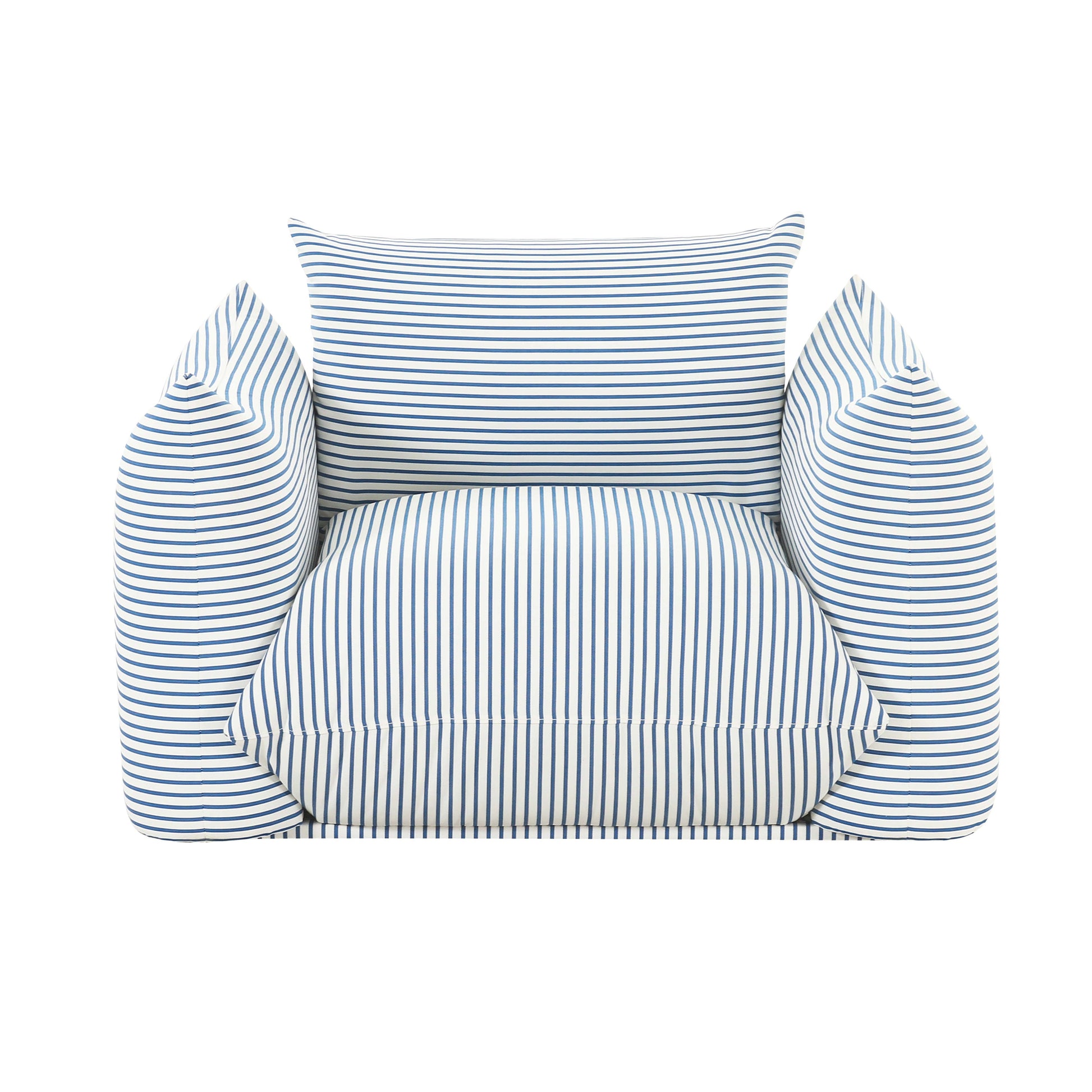 Saint Tropez Stuffed Indoor/Outdoor Armchair - Blue - Image 3