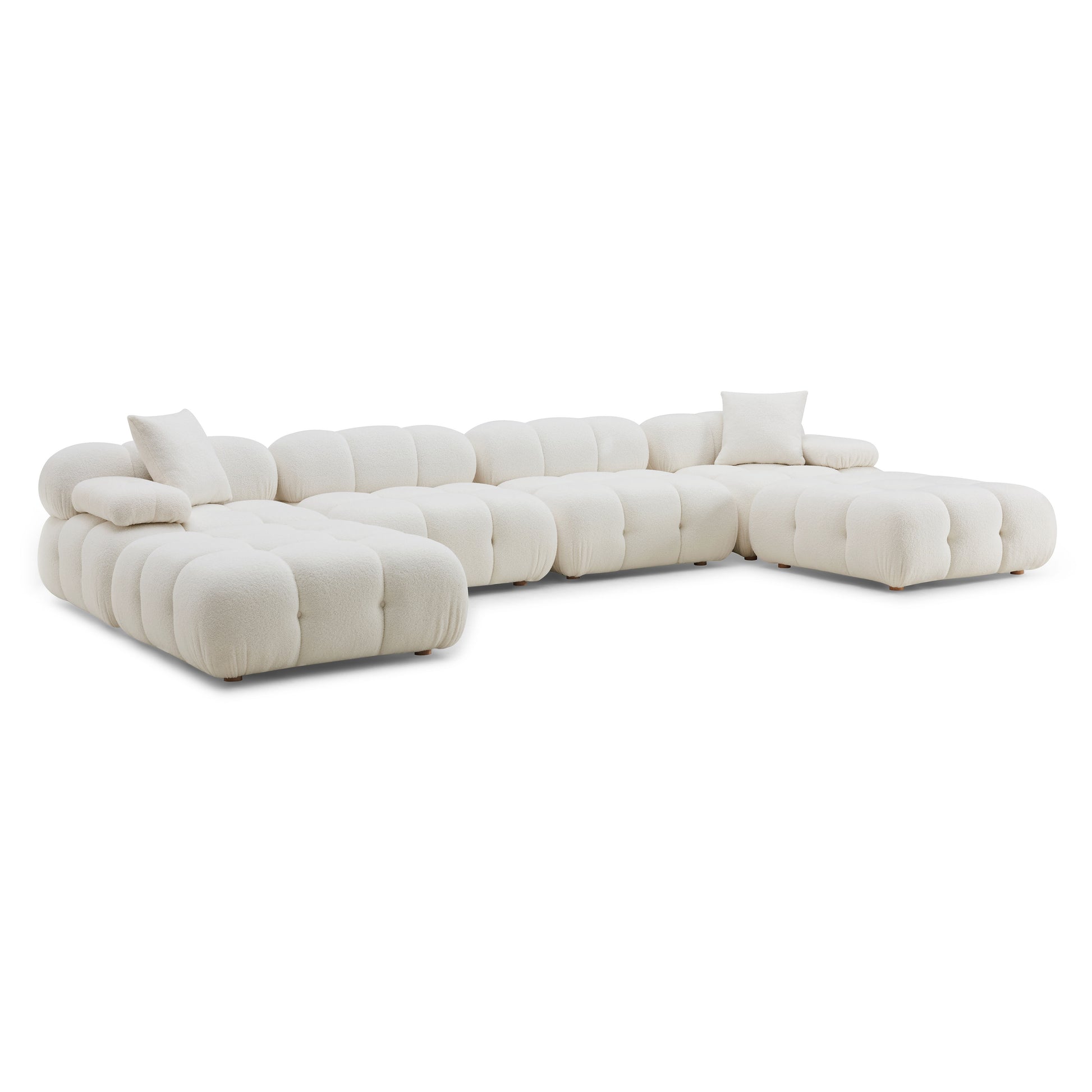 Calliope 6-piece Performance Modular U-Sectional - Cream - Image 3