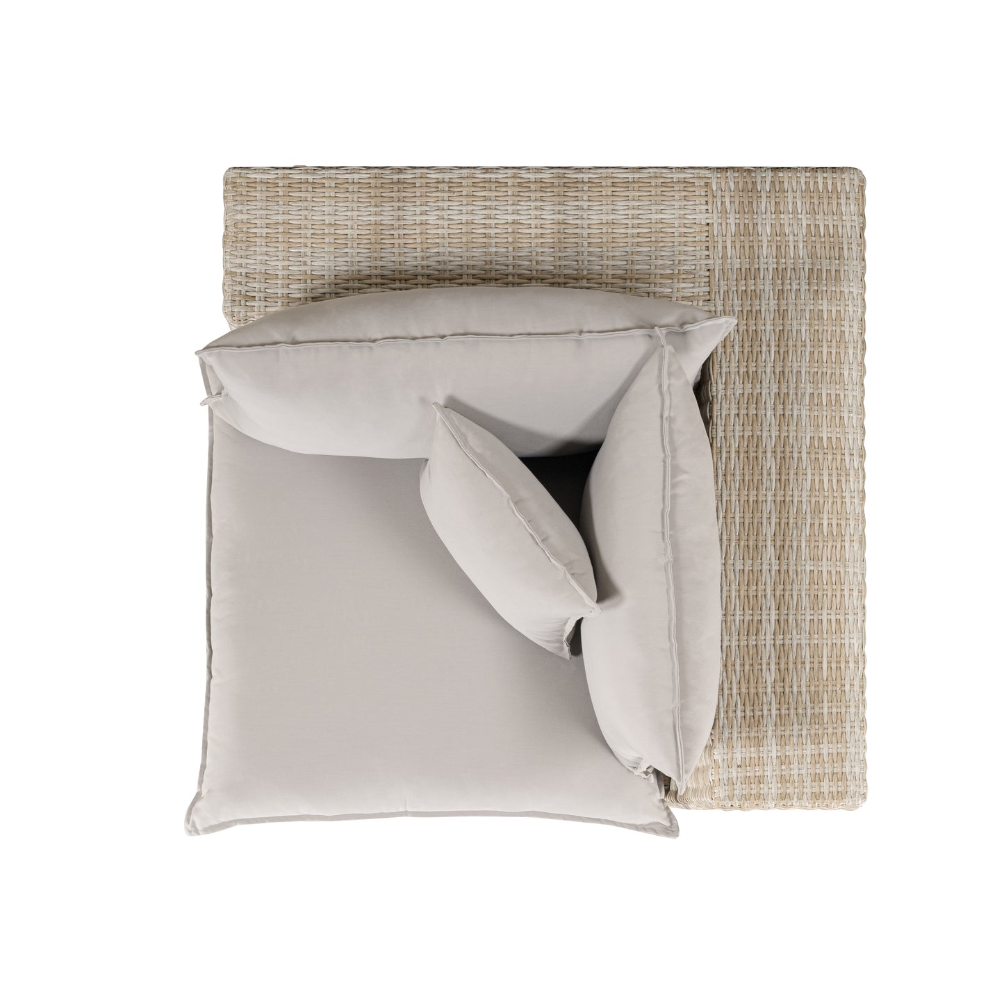 Cali Performance Fabric & Wicker Outdoor Corner Chair - Grey / Natural - Image 4