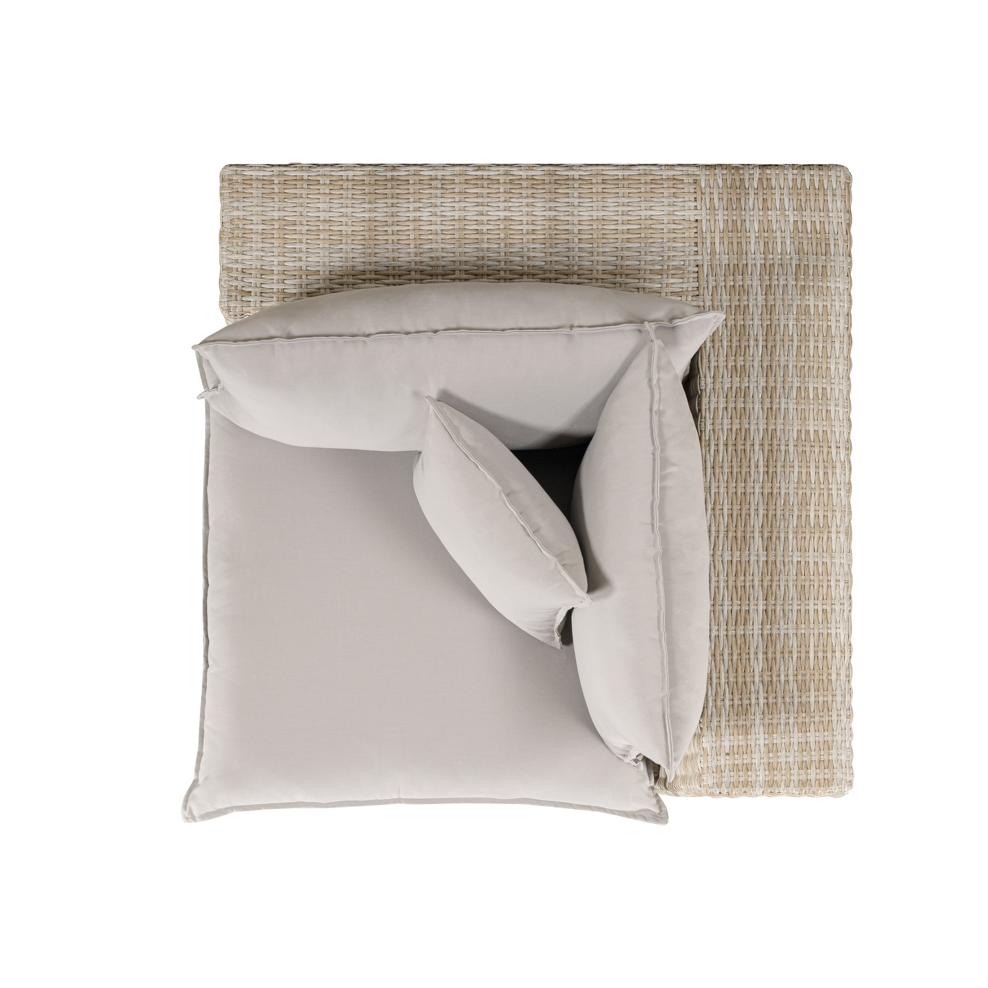 Cali Performance Fabric & Wicker Outdoor Corner Chair - Grey / Natural - Image 4