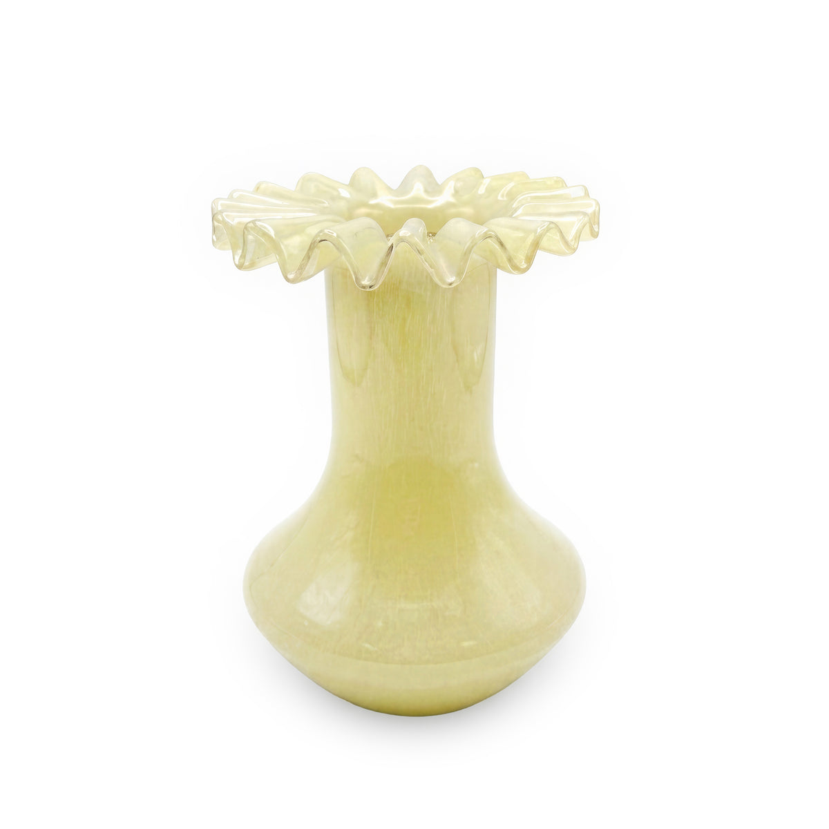Ruff Yellow Tall Neck Glass Vase - Image 1