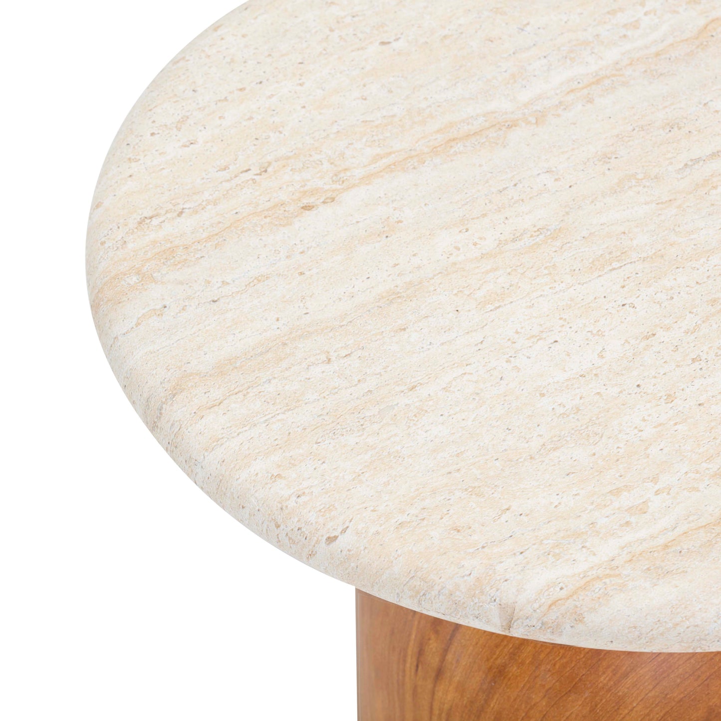 Cynthia Concrete Indoor/Outdoor Side Table - Travertine,Walnut Brown - Image 7