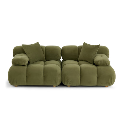 Calliope 79" Modular Loveseat - Olive Green - Image 1
