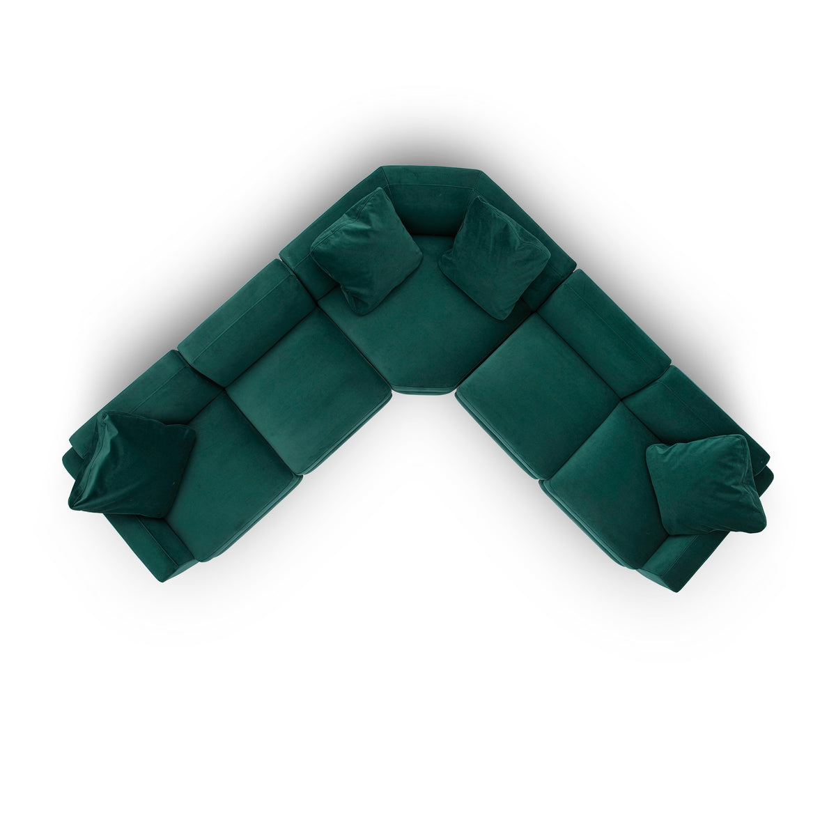 Perry 5-Piece Modular L-Sectional - Deep Green - Image 5