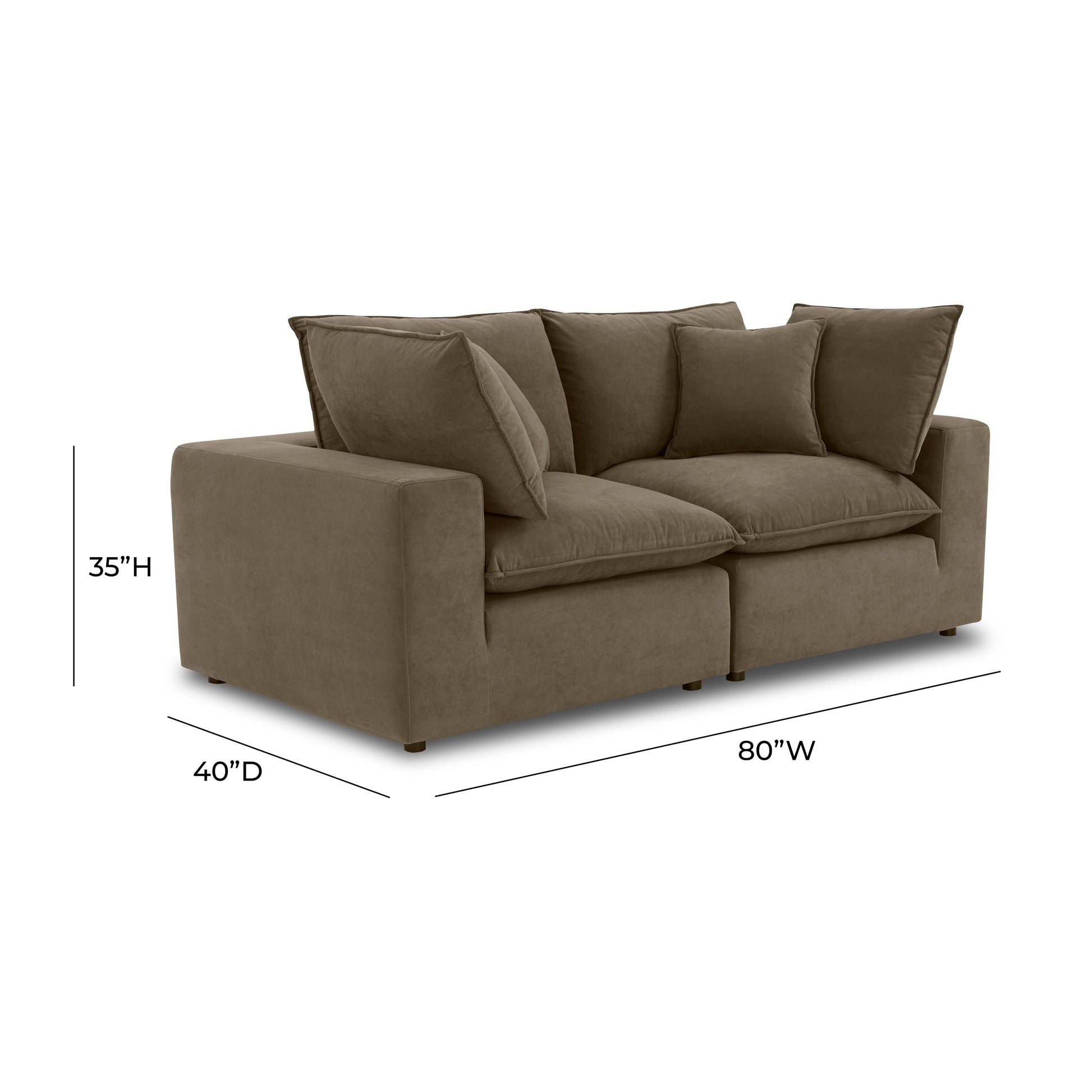 Cali 80" Modular Loveseat - Chocolate Brown - Image 6