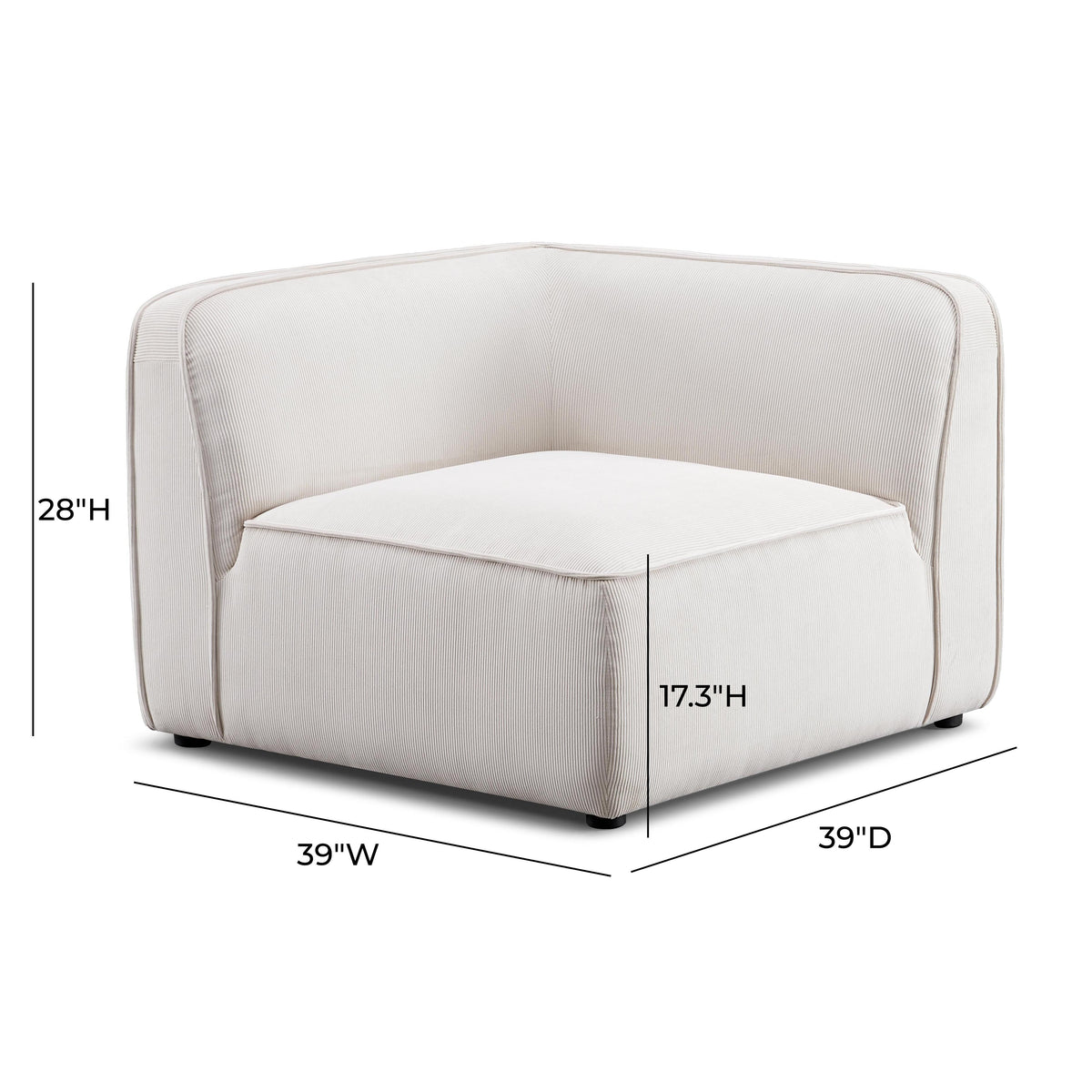 Travie Modular Corner Chair - White Sand - Image 5