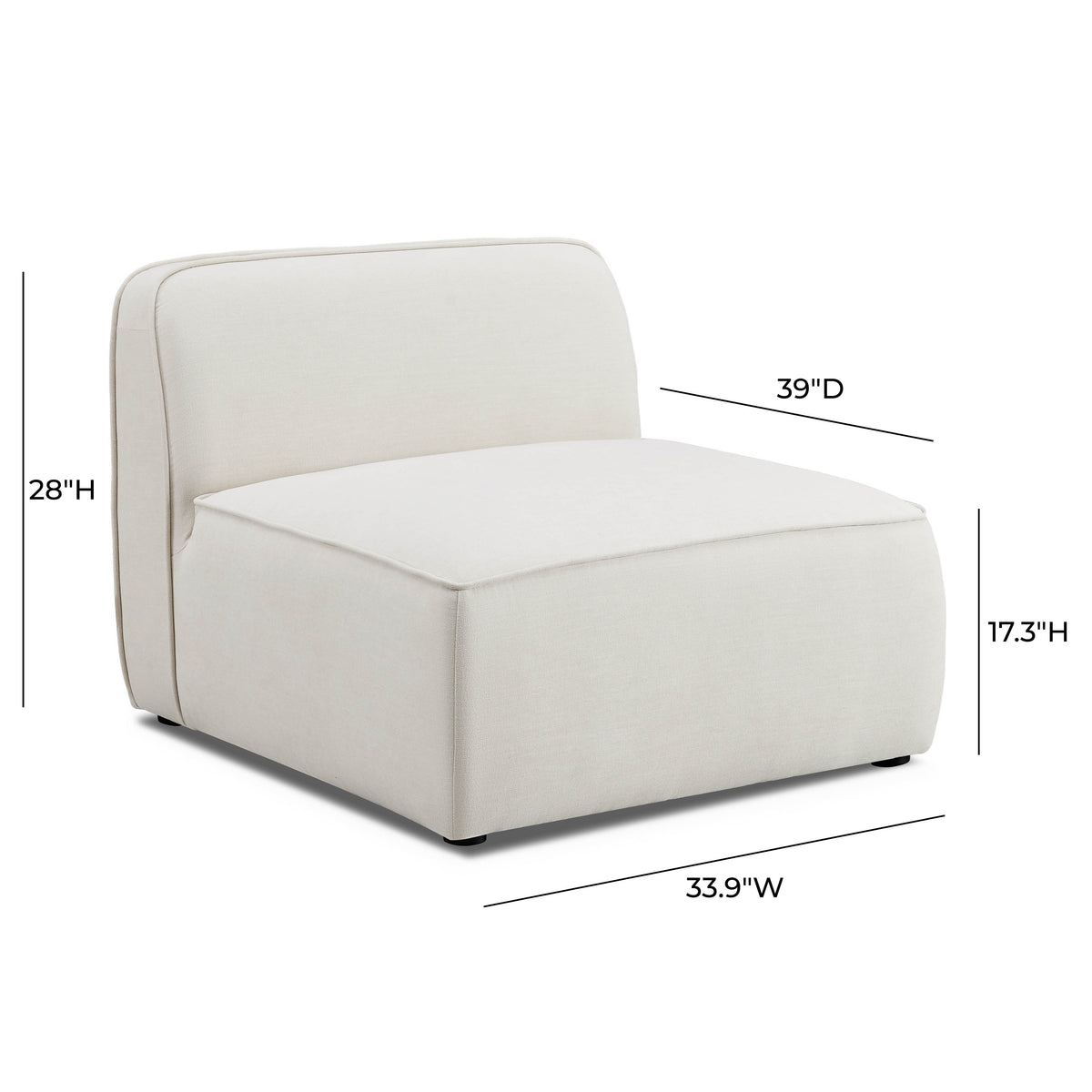 Travie Modular Armless Chair - Sand - Image 5