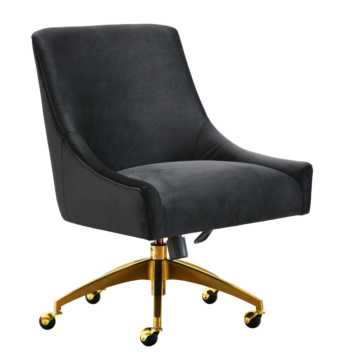 Beatrix Performance Velvet Office Swivel Chair - Black - Image 2