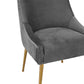 Beatrix Pleated Performance Velvet Dining Chair - Grey - Image 5