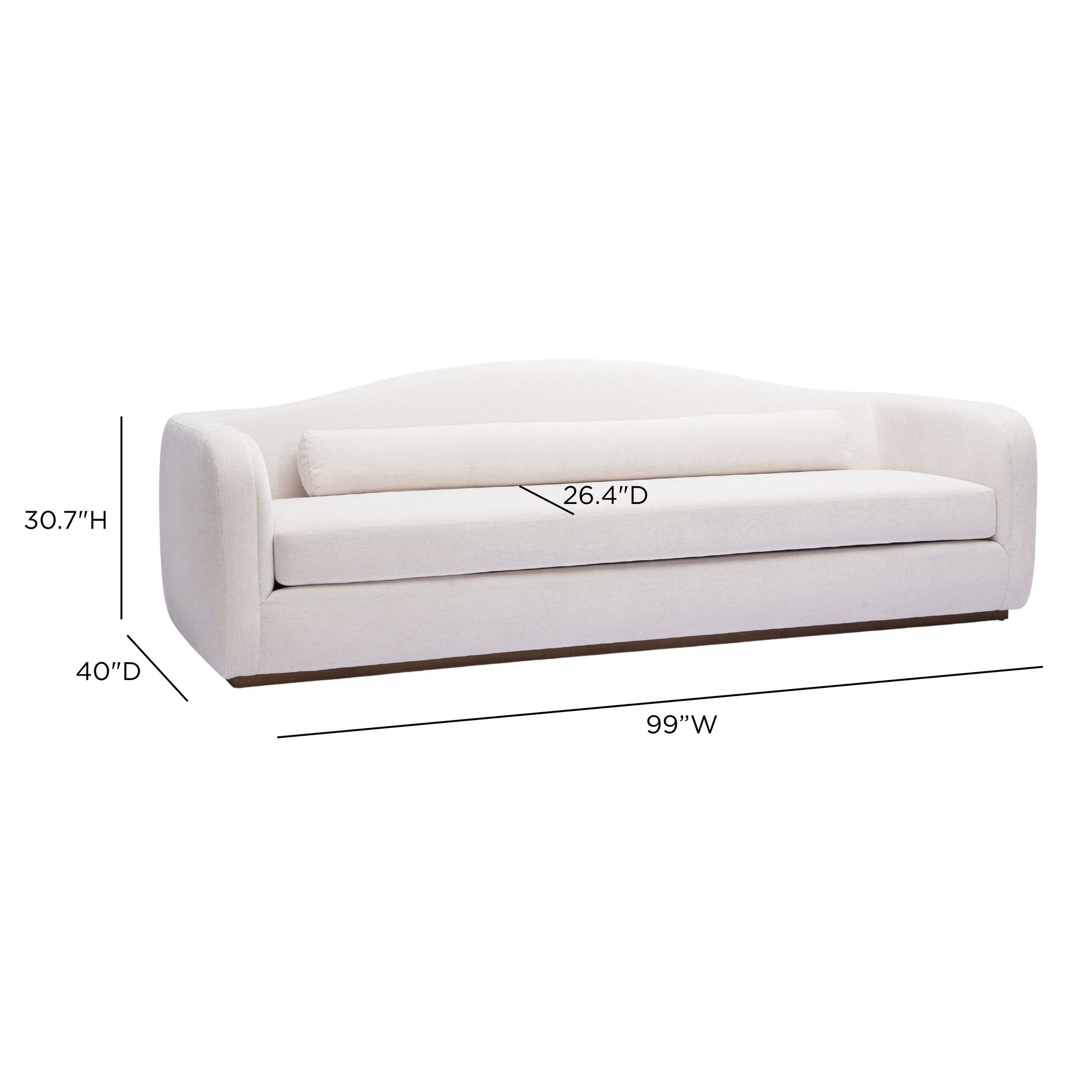 Camille 99" Sofa - Cream - Image 6