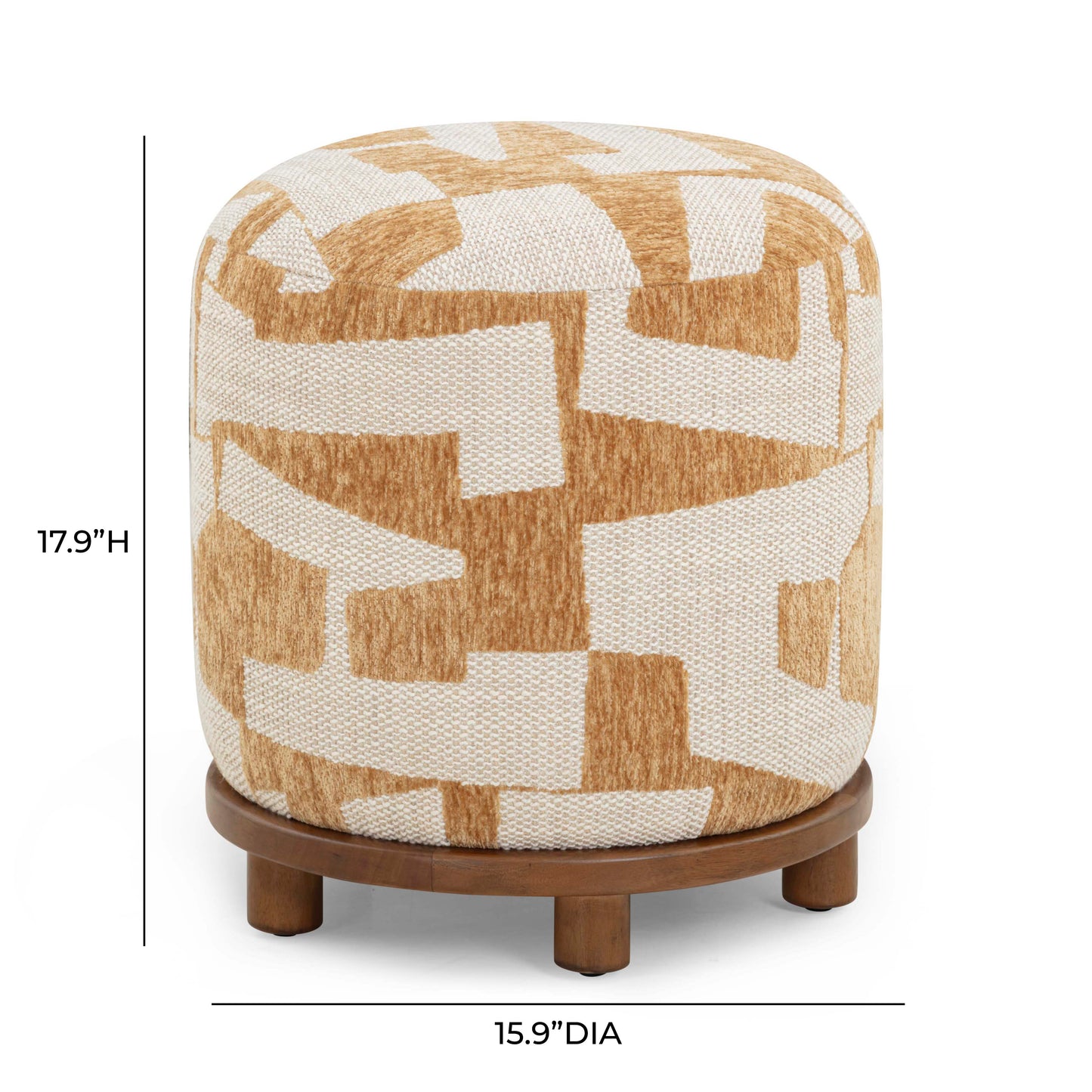 Bisou Performance Jacquard Ottoman - Curry - Image 4