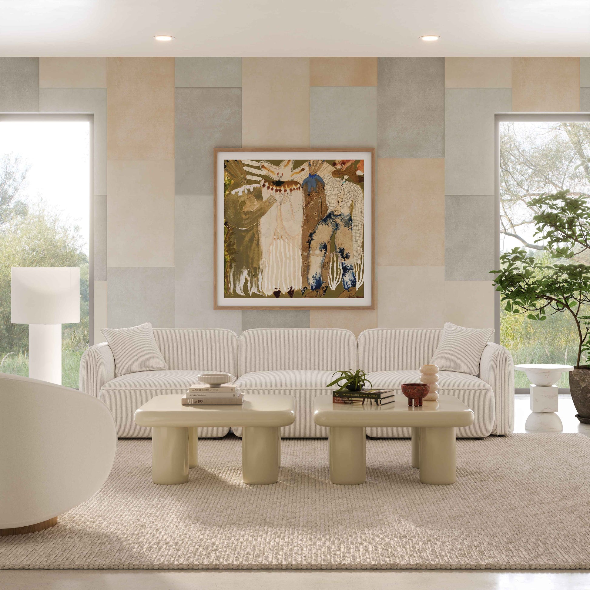 Travie 112" Modular Sofa - White Sand - Image 2
