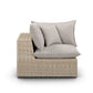 Cali Performance Fabric & Wicker Outdoor Corner Chair - Grey / Natural - Image 2