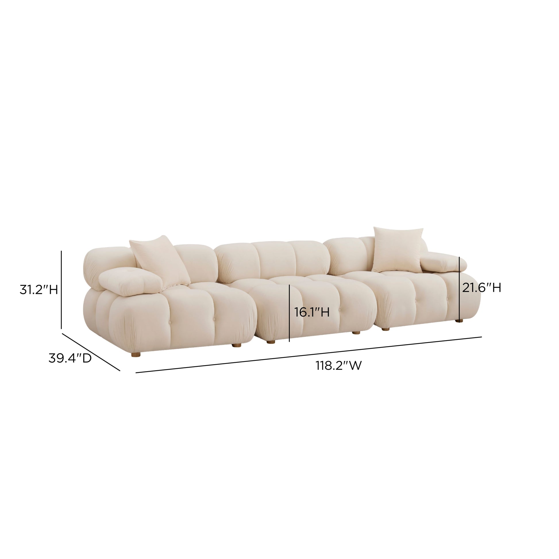 Calliope 118" Modular Sofa - Off-White - Image 5