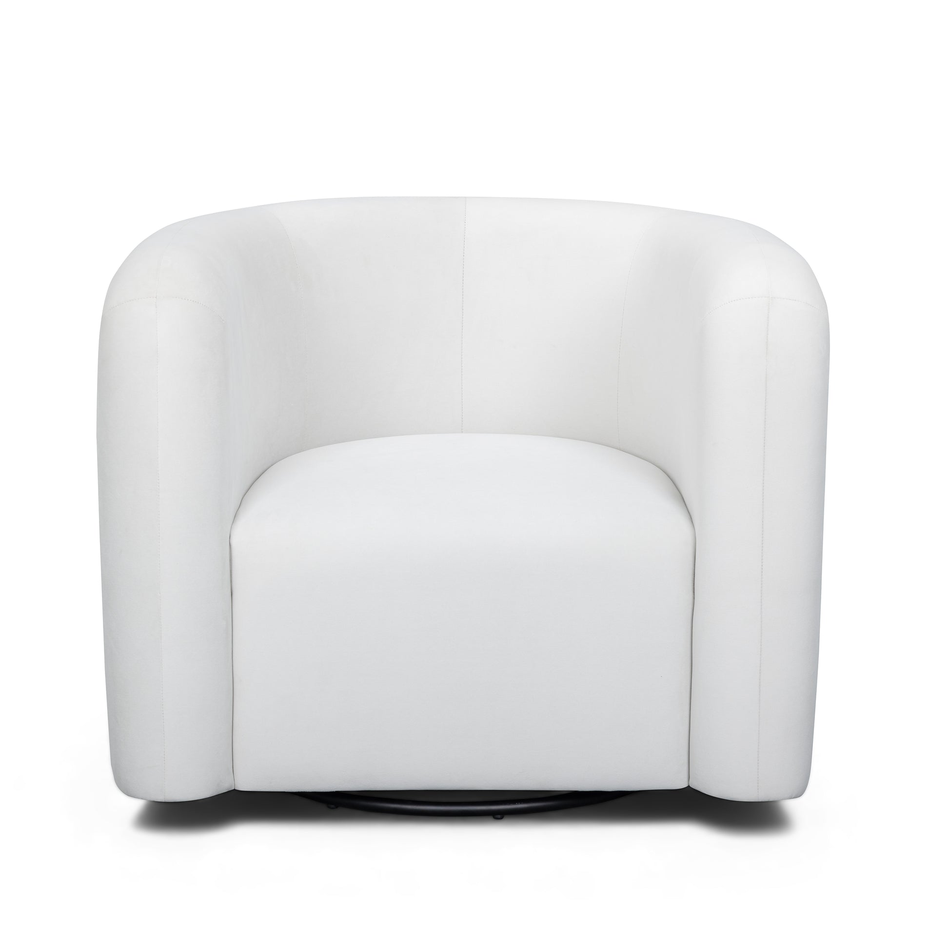 Curves Performance Velvet Swivel Accent Chair - Cream - Image 3
