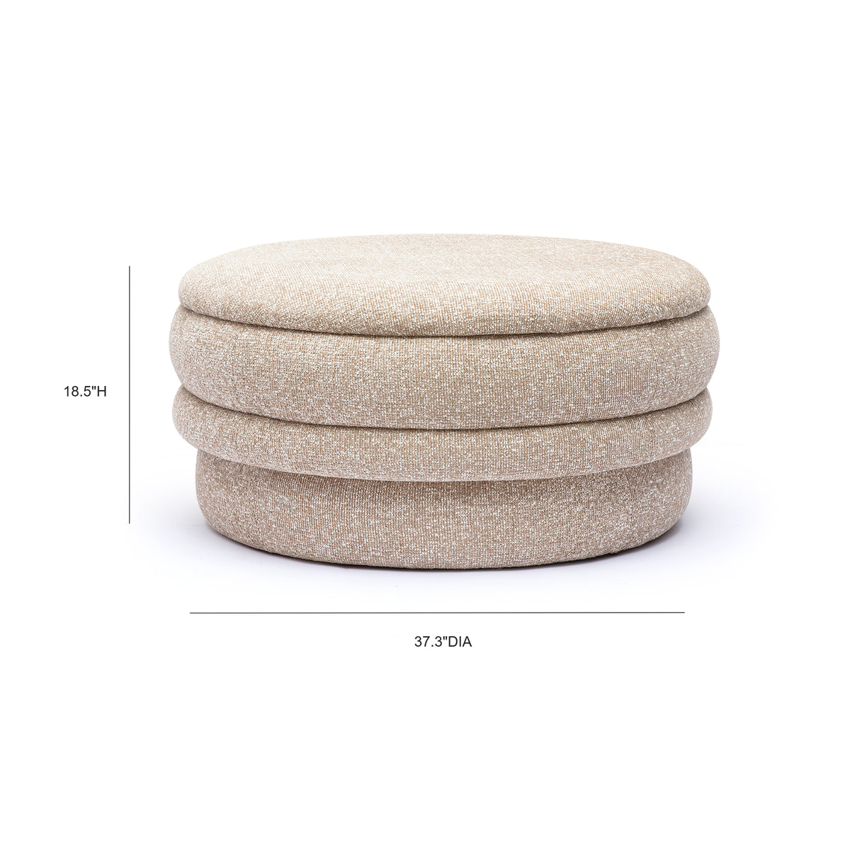 Brooklyn 37" Tan Basketweave Large Storage Ottoman - Image 7