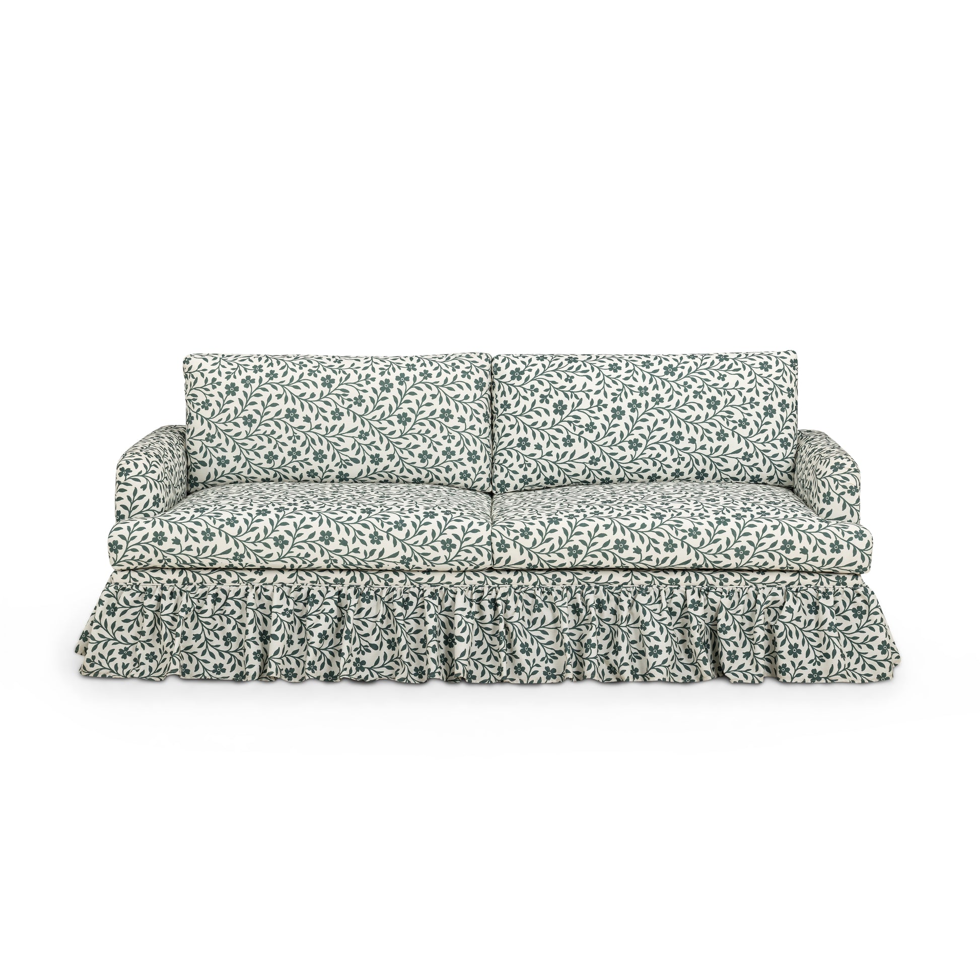 Gertrude 90" Floral Performance Linen Weave Sofa - Image 1