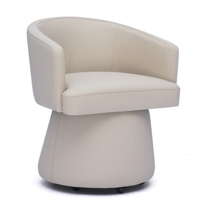 Kristen Rolling Desk Chair - Beige - Image 1