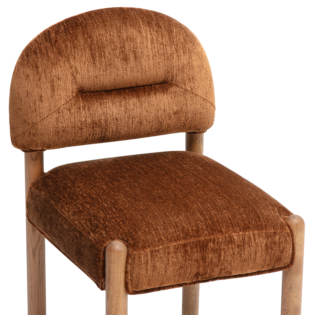Bruno Thick Performance Chenille Arched Back Dining Chair - Bronze - Image 3