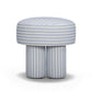 Masha Linen Accent Stool - Blue Stripes - Image 4