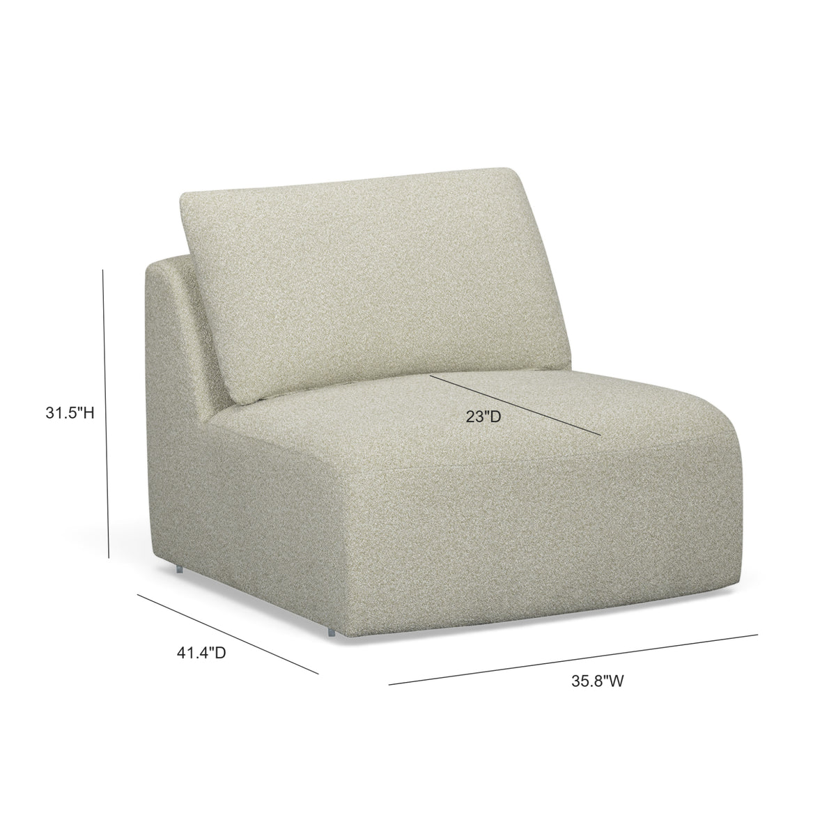 Noor Modular Armless Chair - Wheat - Image 6