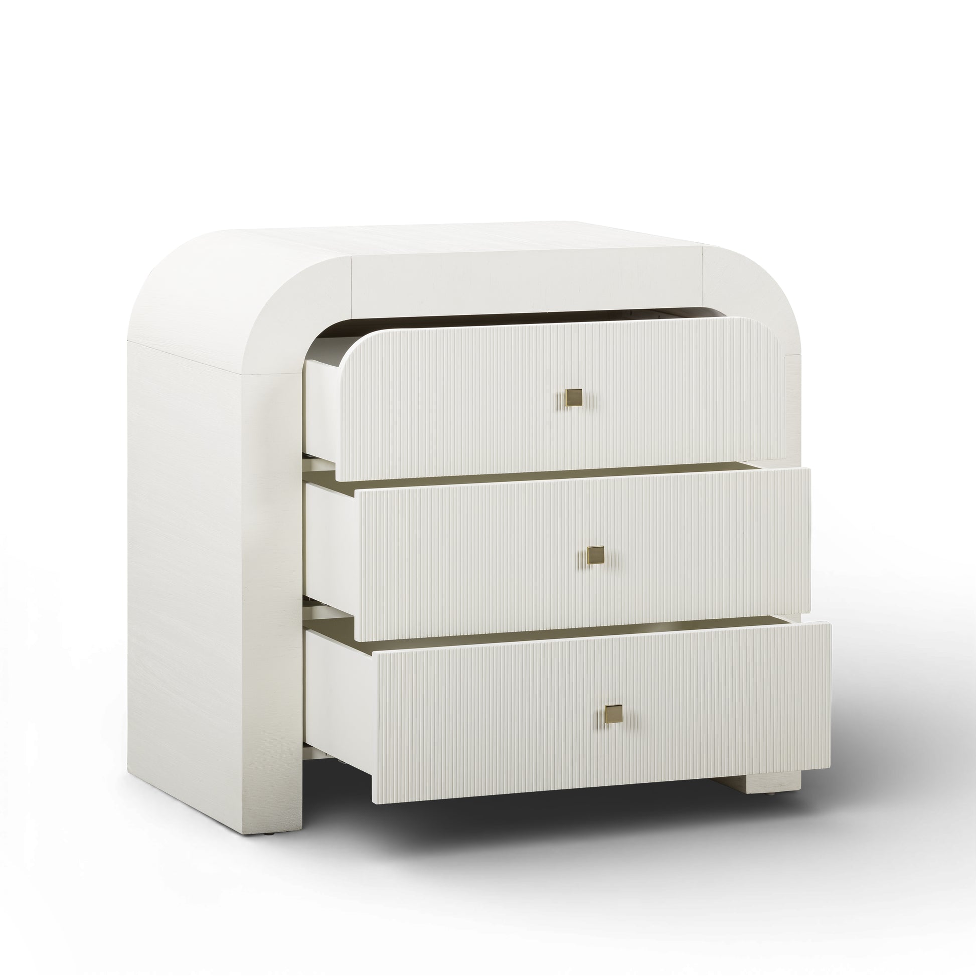 Hump 38" Arched 3-Drawer Bedside Chest - White - Image 2