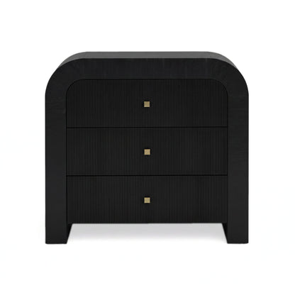 Hump 38" Arched 3-Drawer Bedside Chest - Black - Image 1