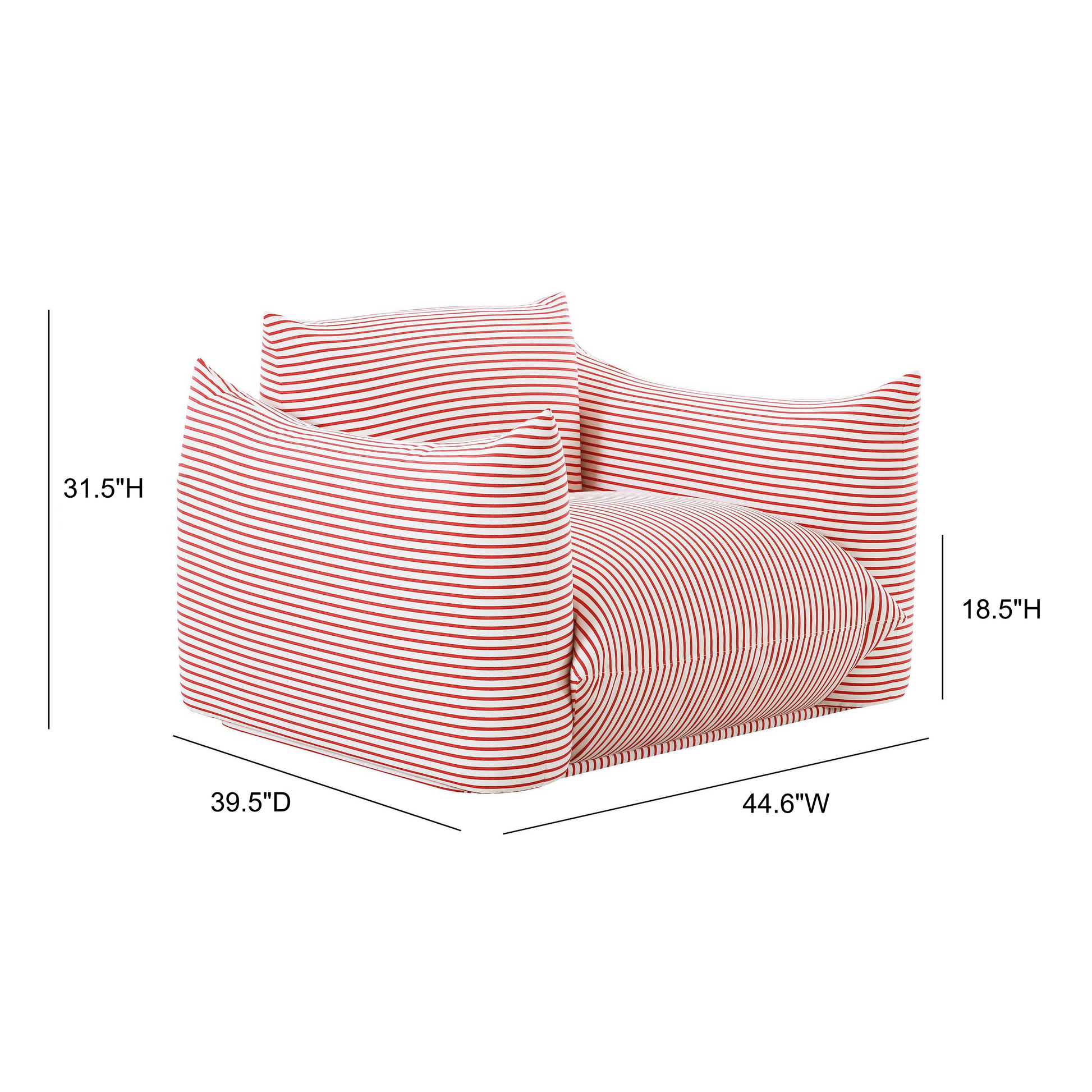 Saint Tropez Stuffed Indoor/Outdoor Armchair - Red - Image 6