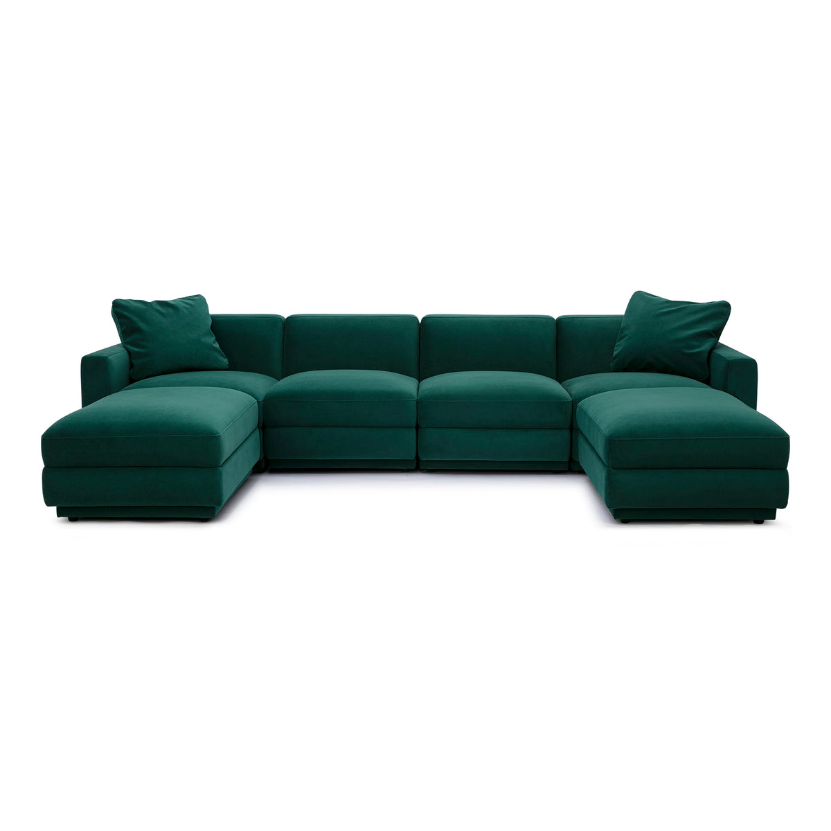 Perry 6-Piece Modular U-Sectional - Deep Green - Image 1