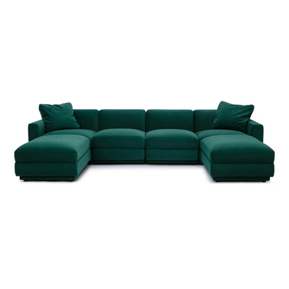 Perry 6-Piece Modular U-Sectional - Deep Green - Image 1