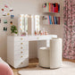 Alyssa Rolling Desk Chair - Off-White - Image 2