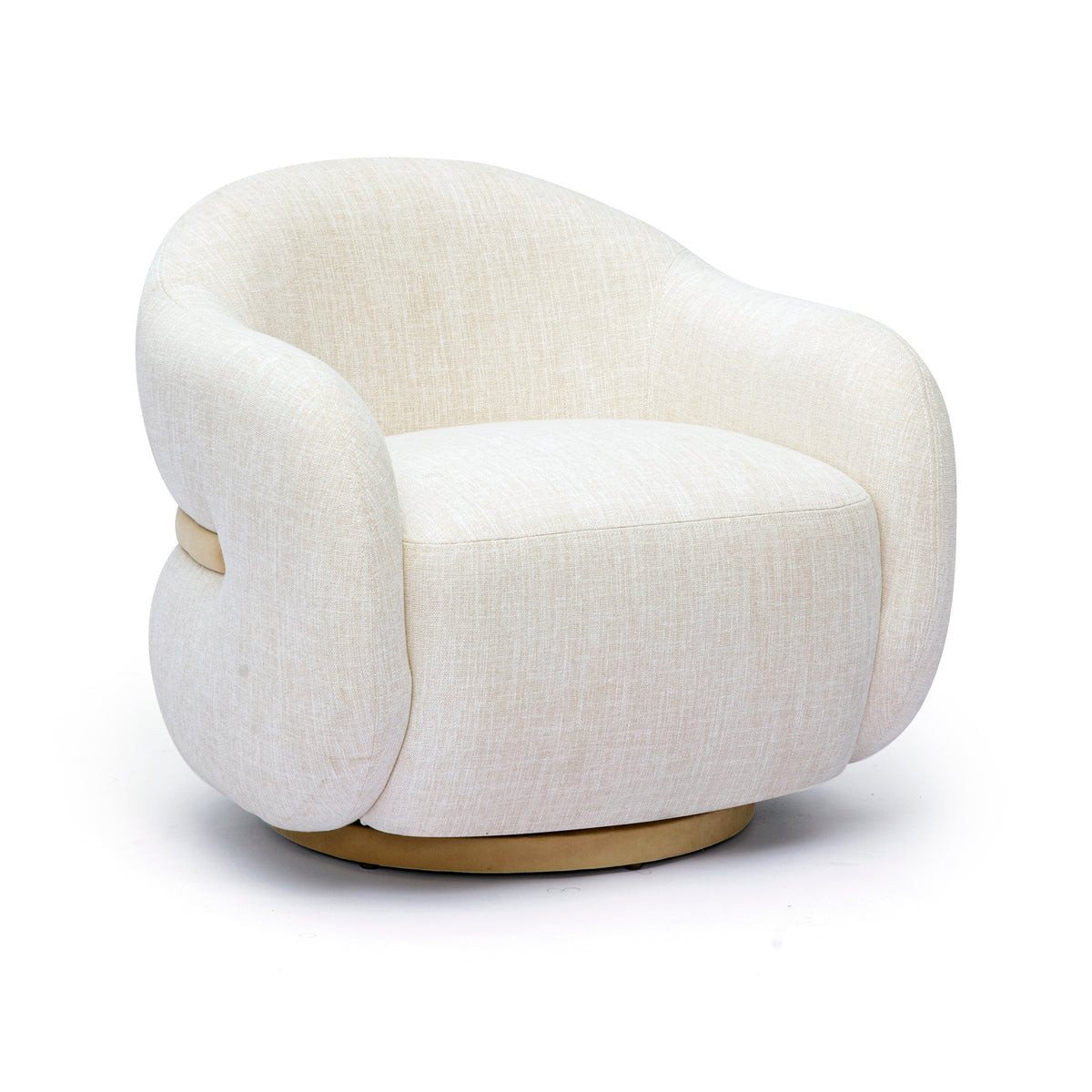 Salma Swivel Accent Chair - Cream - Image 1