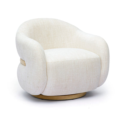 Salma Swivel Accent Chair - Cream - Image 1