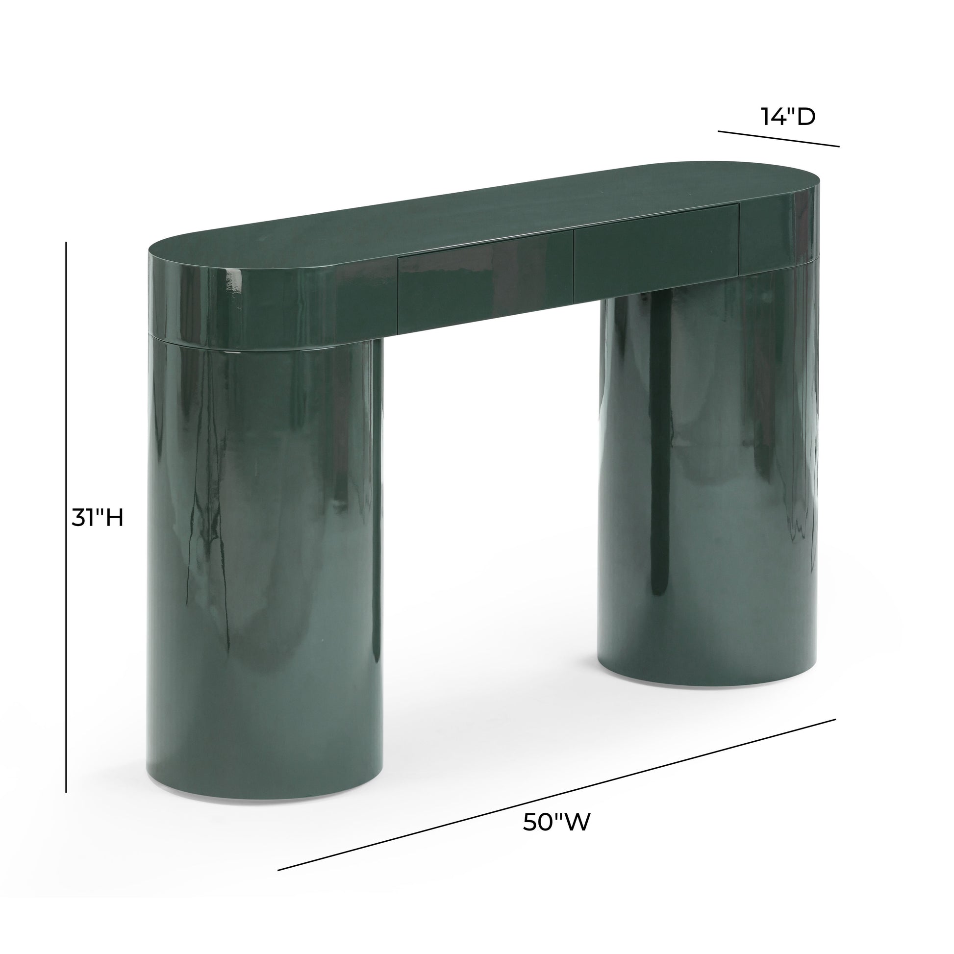 Mira 50" High Gloss Console Table - Green - Image 10
