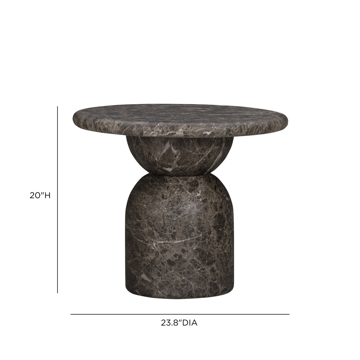 Cynthia Dark Emperador Faux Marble Indoor/Outdoor Side Table - Image 5