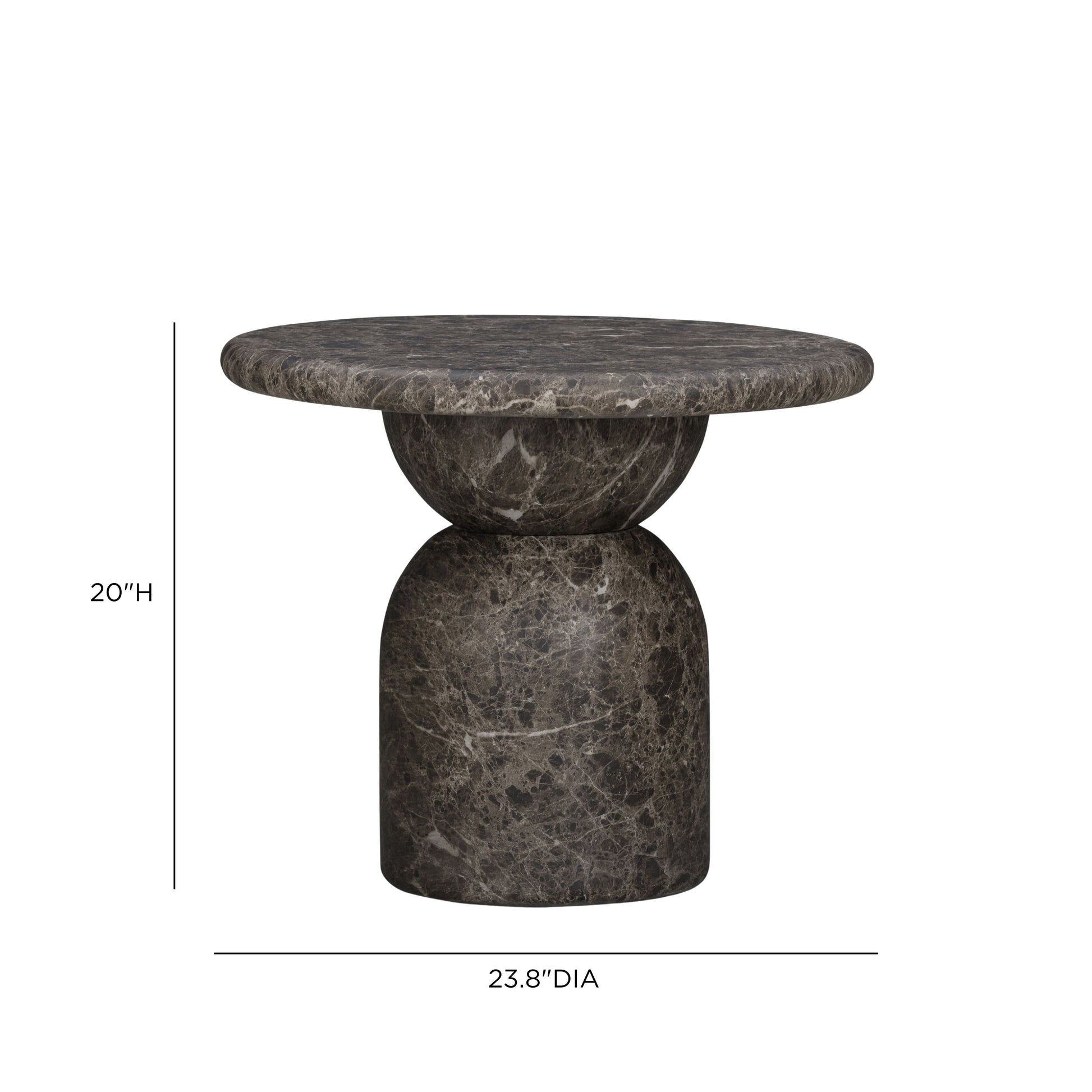Cynthia Dark Emperador Faux Marble Indoor/Outdoor Side Table - Image 5