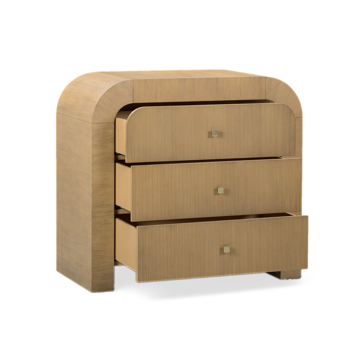 Hump 38" Arched 3-Drawer Bedside Chest - Natural - Image 4