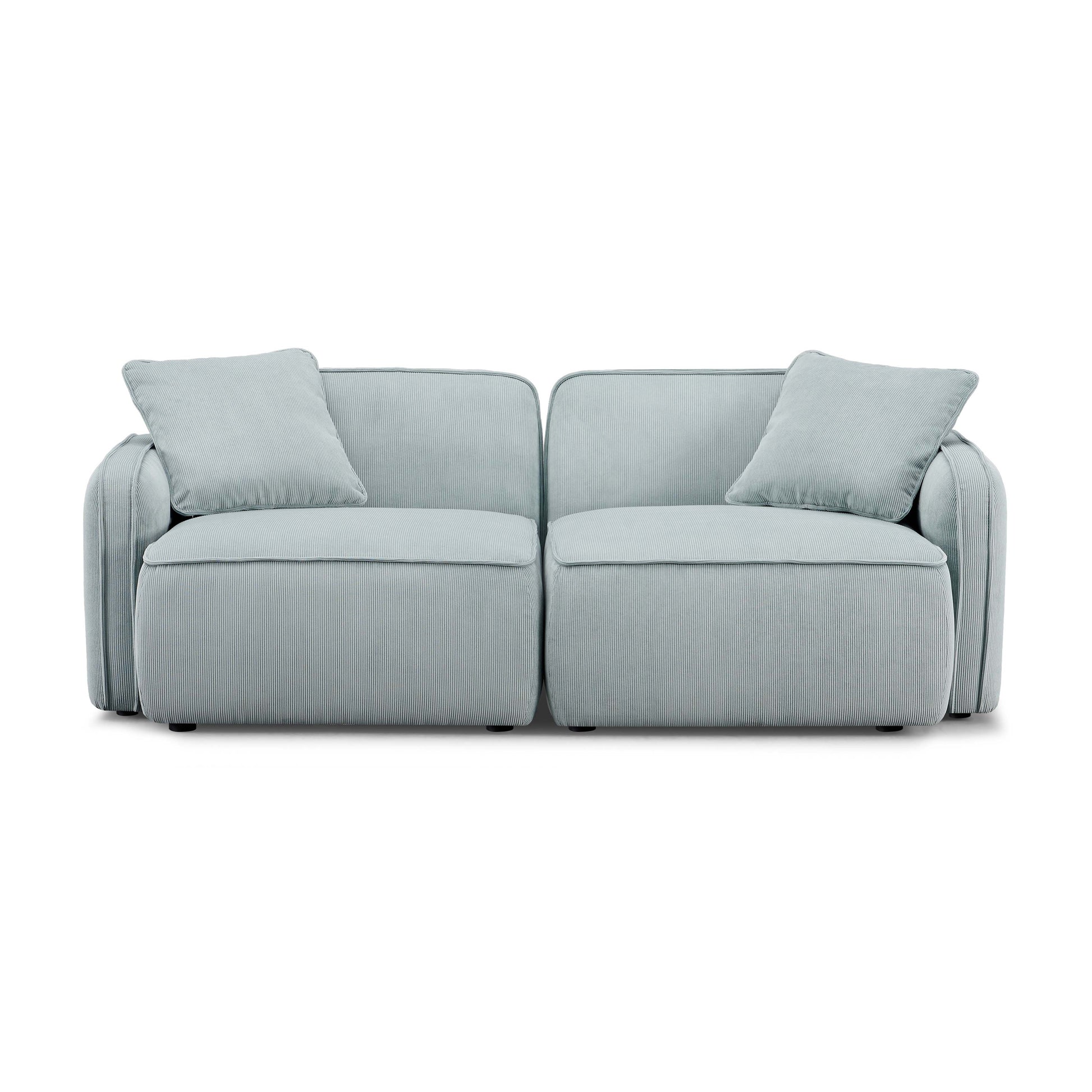 Travie 78" Modular Loveseat - Sea Blue - Image 1