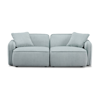 Travie 78" Modular Loveseat - Sea Blue - Image 1