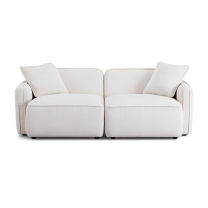 Travie 78" Modular Loveseat - White Sand - Image 1