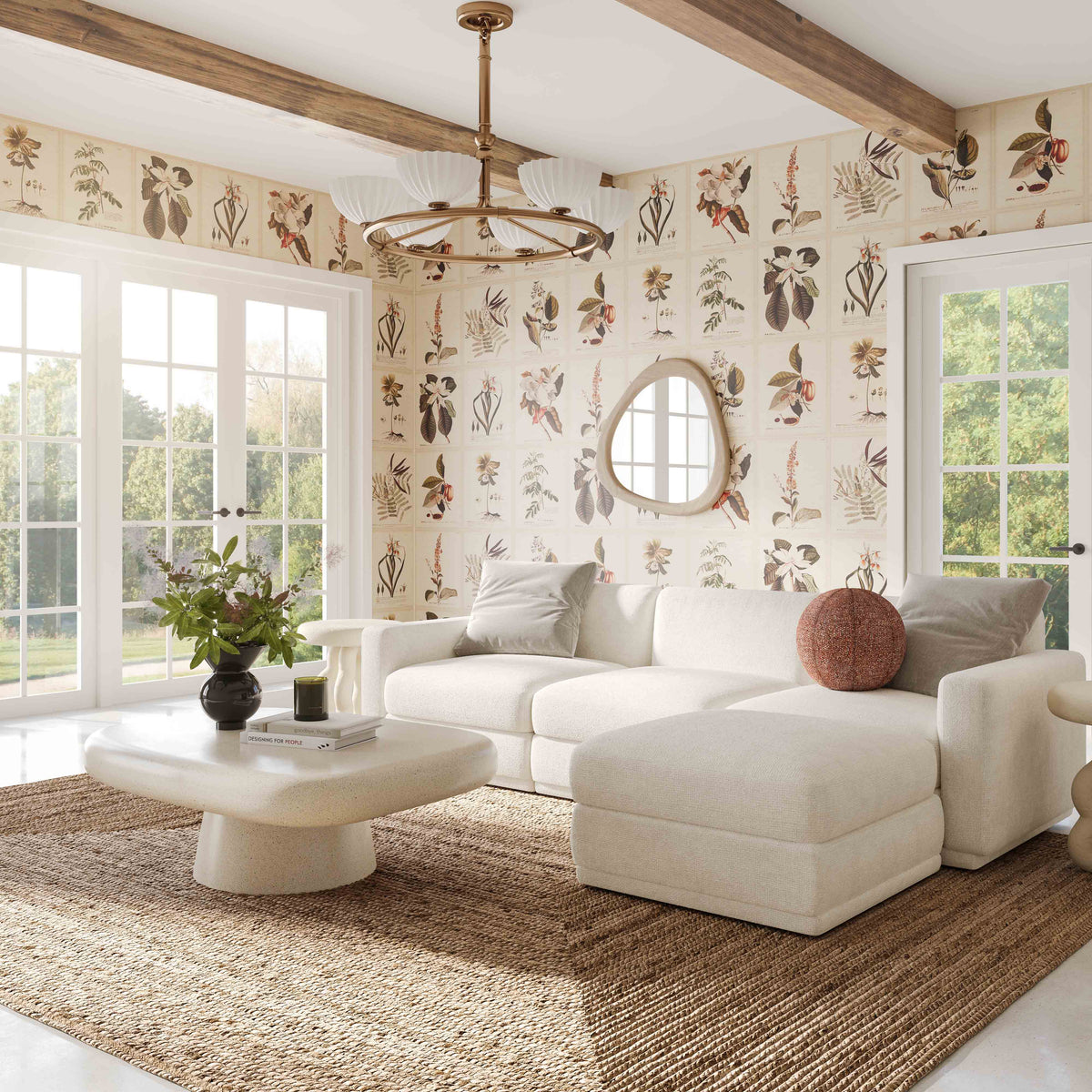 Perry Modular Ottoman - Cream - Image 2