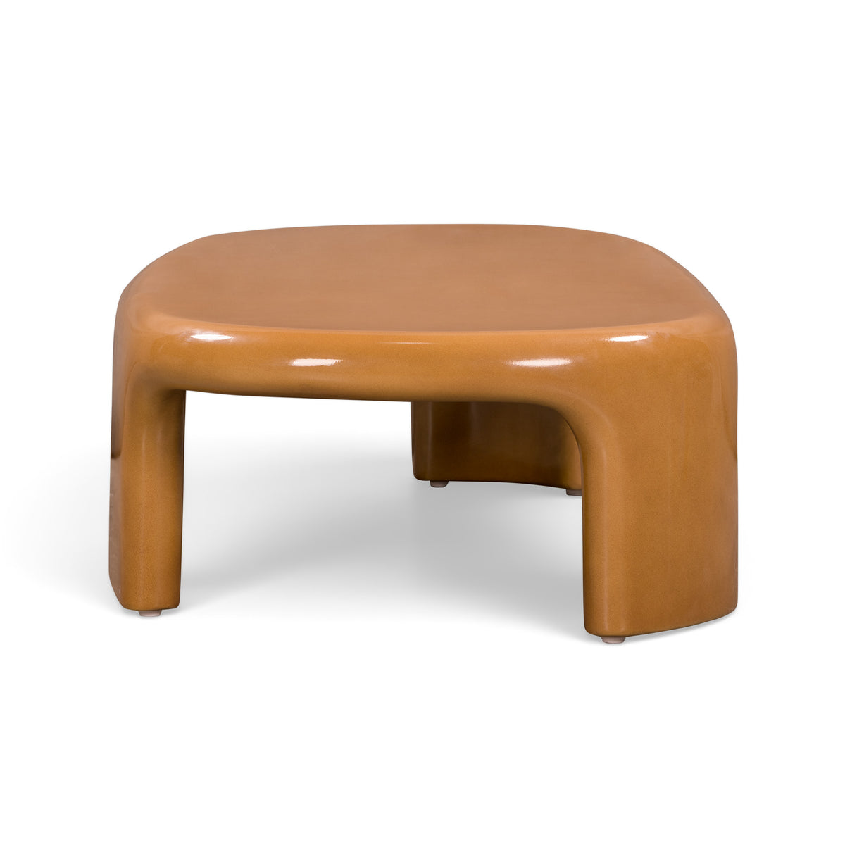 Benito 55" Concrete Indoor/Outdoor Coffee Table - Ochre - Image 4
