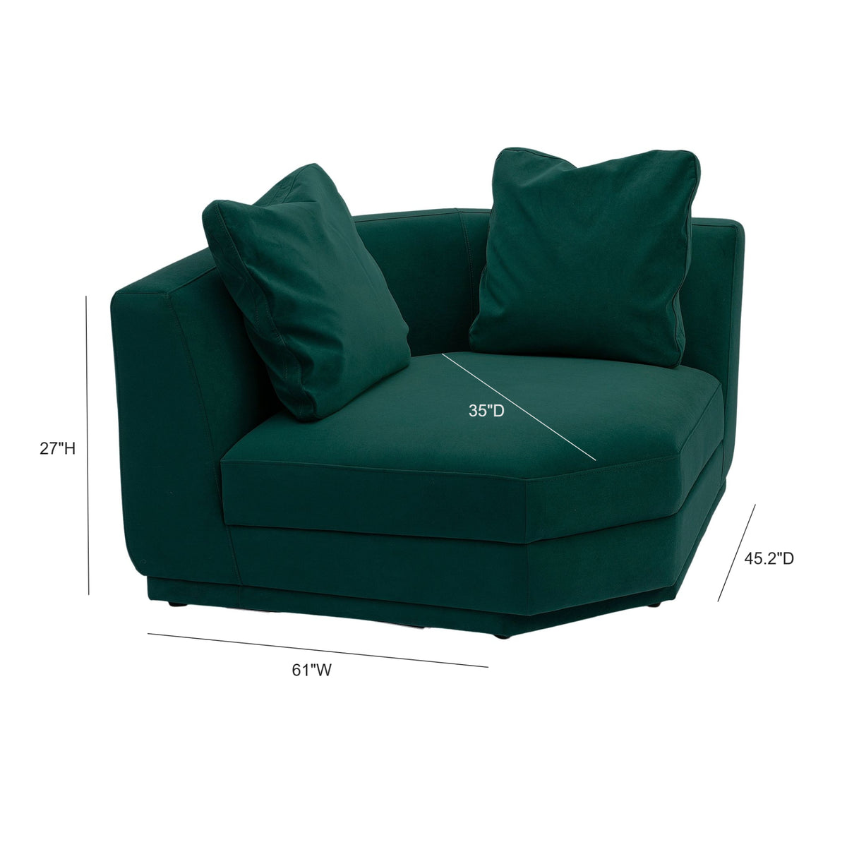 Perry Modular Corner Wedge - Deep Green - Image 6