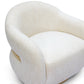 Salma Swivel Accent Chair - Cream - Image 5