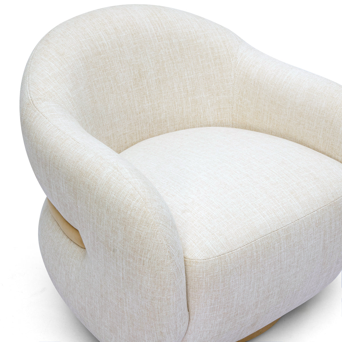 Salma Swivel Accent Chair - Cream - Image 5