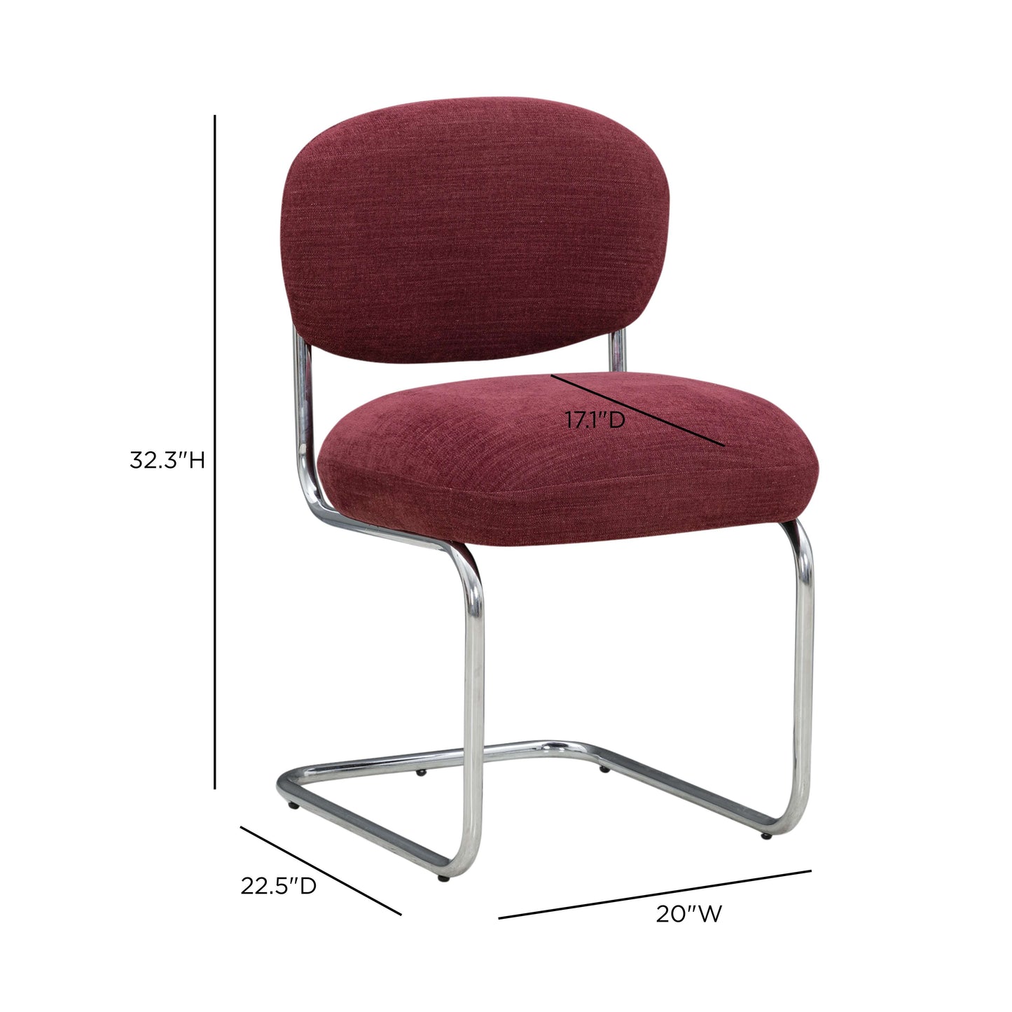 Becky Performance Chenille Chair - Red Wine - Image 7