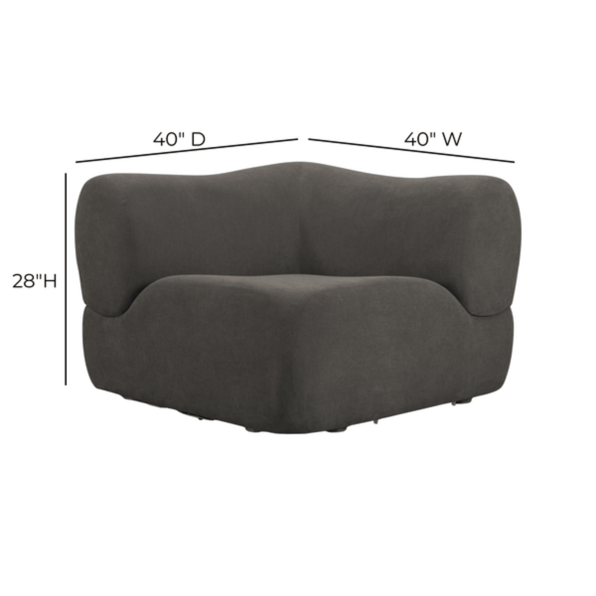 Zenith Contract-Grade Upcycled Fabric Corner Wedge - Grey - Image 9