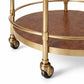 Desiree Brown Burl and Gold Round Bar Cart - Image 4